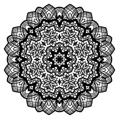 Flower Mandala. Vintage decorative elements. Oriental pattern, vector illustration. Coloring book page. Islam, Arabic, Indian, moroccan spain turkish mystic ottoman motifs