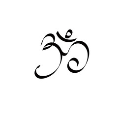 Art ohm sign. Om symbol. Yoga aum symbolizing. © Viktoria