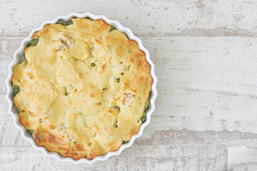 Homemade vegetable pie.