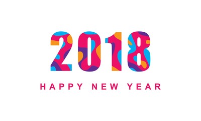 Happy New Year 2018 colorful