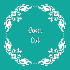 Vector square laser cut. Floral ornament.
