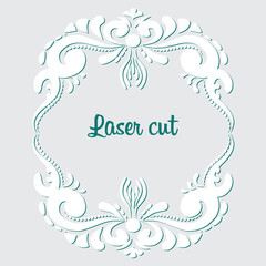 Vector white laser cut. Elegant border