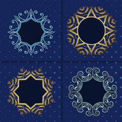 A set of luxury frames for laser cutting. Vector vintage embellishments for greeting cards.