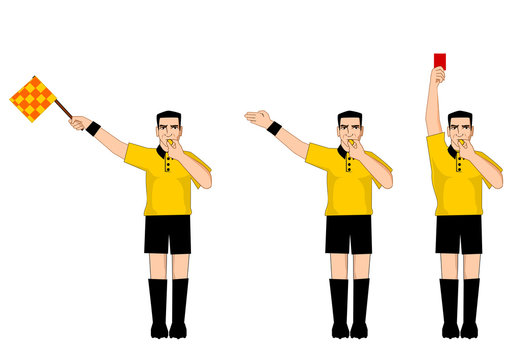 Collection of football referee gestures