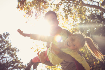 Helping his daughter soar!