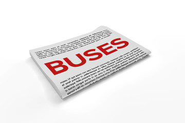 Buses on Newspaper background