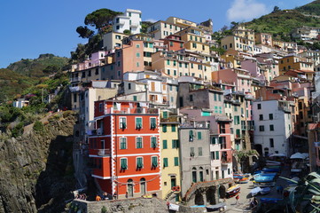 Fototapeta na wymiar View of Riomaggiore, Cinque Terre, Italy