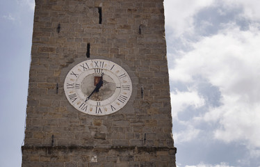 Close up view of clock of Assumption Cathedral (Stolnica Marijinega vnebovzetja) in Koper / Slovenia.