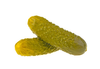 Marinated pickled cucumber isolated on white background