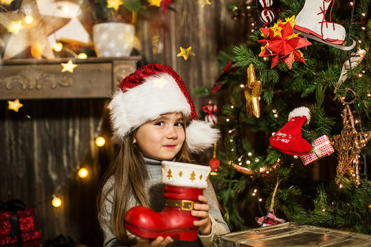 Weihnachten Kind Stiefel Nikolaus