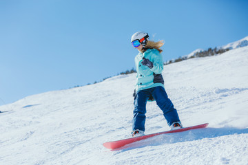 Snowboarder in the mountains 