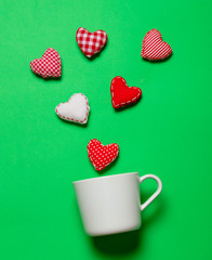 Heart shape toys with white cup