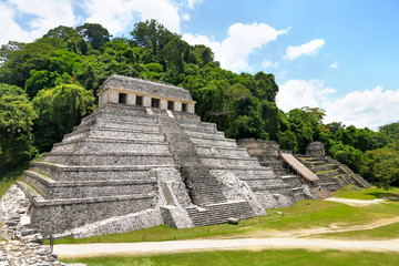 Temple of Inscriptions in Palenque, Mexico - obrazy, fototapety, plakaty
