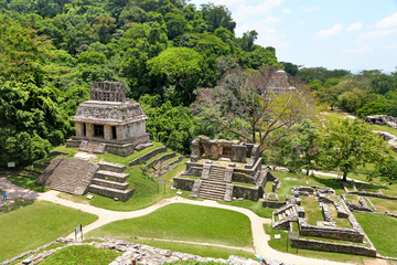 Ancient ruins in Palenque, Mexico