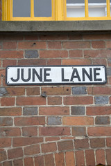 June Lane on Street Sign