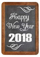 happy new year 2018 on blackboard