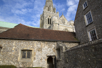 Fototapeta na wymiar Spire of Chichester Cathedral Church