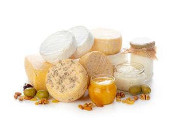 mix cheese isolated on white