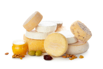 mix cheese isolated on white
