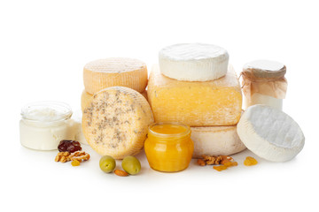 mix cheese isolated on white