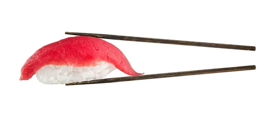 Rolgordijnen Nigiri sushi with tuna © Vankad