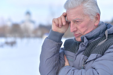 Thoughtful senior man