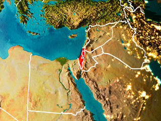 Map of Israel on Earth