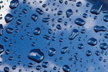 Water drop on a car tint