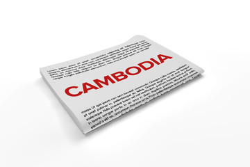 Cambodia on Newspaper background
