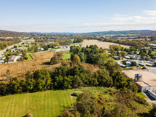 Aerial of Open Land off Route 30 in Gettysburg, Pennsylvnia in the Summer - obrazy, fototapety, plakaty