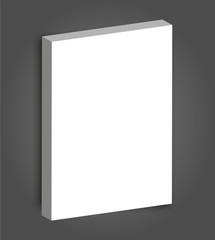 Hard cover blank realistic book, closed organizer or photobook mockup.