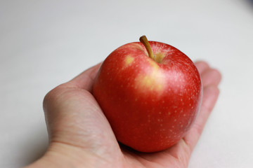 An apple in hand