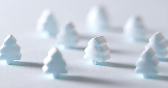 Blue christmas tree candy and shadow
