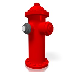 3D red hydrant