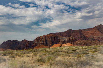 Incredible field in front of Snow Canyon State Park in Utah.