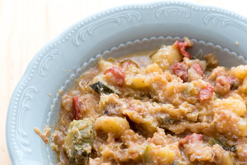 Vegetable soup with cheese