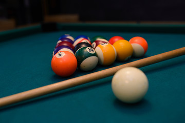Billiard concept,balls on the table