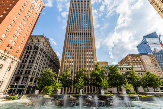 Downtown Culrural District Next To Allegheny Landing In Pittsburgh, Pennsylvania