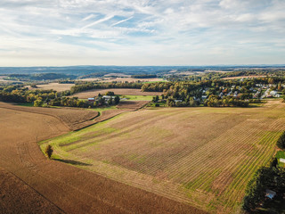 Fototapeta premium Farmland in Rural Shrewsbury, Pennsylvania during Fall