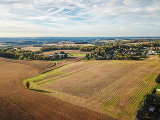Fototapeta na wymiar Farmland in Rural Shrewsbury, Pennsylvania during Fall