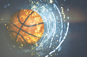 Basketball background. Abstract dark basketball background with copy space.