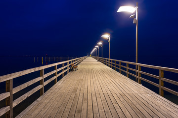 Naklejka premium Pier in Mechelinki village in northern Poland