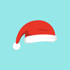 Vector illustration of set of Santa Hats in cartoon design.