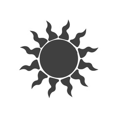 Simple sun icon on white background. Abstract design logo. vector illustration EPS10