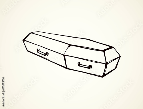 Coffin Vector Drawing Wall Mural | Background Background Wallpaper  Murals-Marina