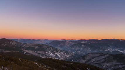 Sunset over the endless mountains