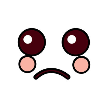 sad face emoji icon image vector illustration design