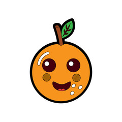 orange happy fruit kawaii icon image vector illustration design 
