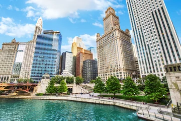 Photo sur Plexiglas Chicago Riverwalk du nord de la rivière Chicago sur la branche nord de la rivière Chicago à Chicago, Illinois