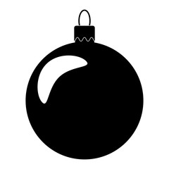 Simple Bauble silhouette for christmas tree isolated on white background